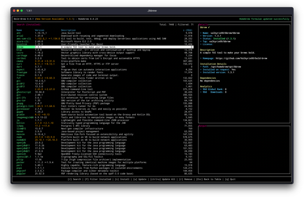 bbrew installed screenshot