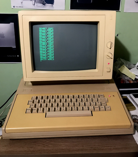 Pravetz 8M (Apple II clone) running simple Hello World program in both English and Bulgarian