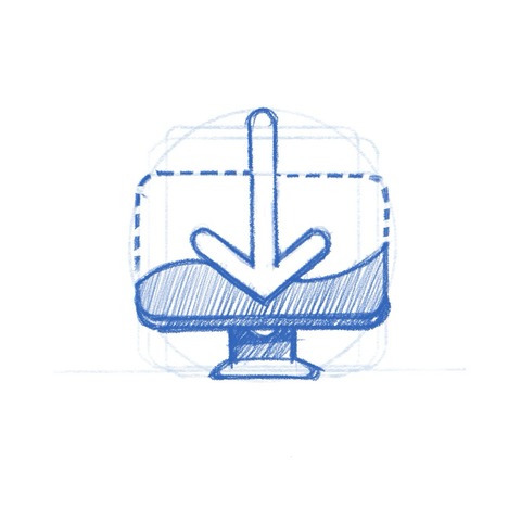 App icon sketch — gnome is live image installer.