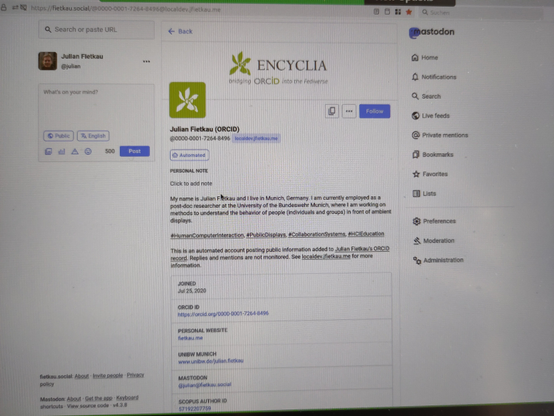 Julians page of Encyclia which he Demos at FediForum