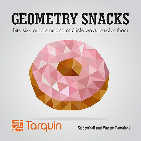 Cover of "Geometry Snacks" showing a triangulated pink donut on a white background.