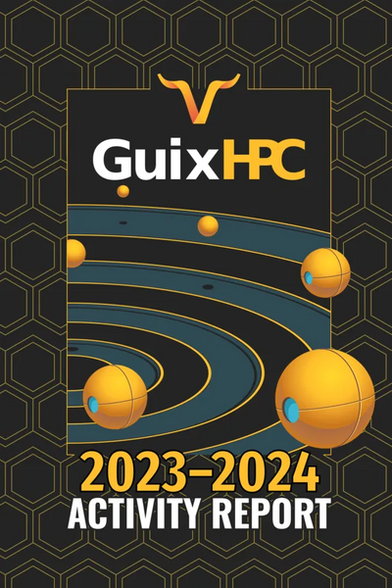 Cover of the 2023–2024 Guix-HPC Activity Report.