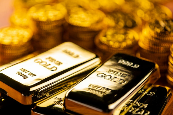 Pile of gold bullion