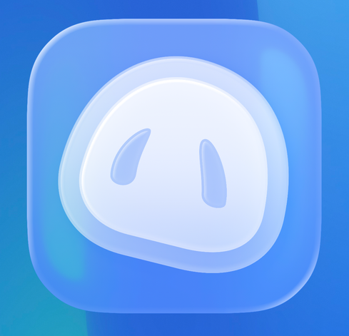 Phanpy icon with "Liquid Glass" effect, Mono mode.