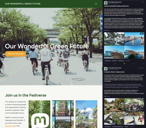 OWGF wordpress page and mastodon pages combined.