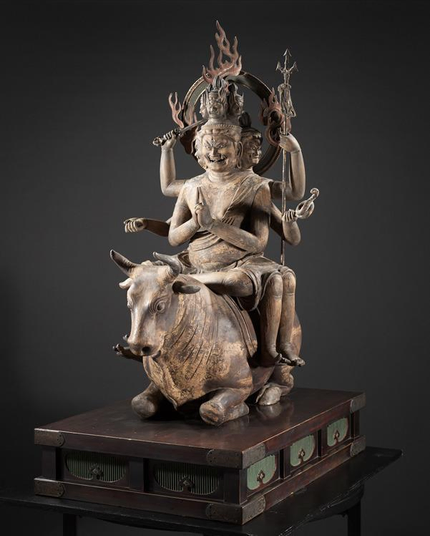 大威徳明王 #Vajrabhairava, 1nd half 13th century, #Japan. Wood with metal, polychrome, gilding, and inlaid crystal eye.
#BuddhistArt #Buddhism