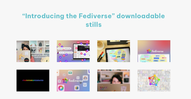 a screenshot showing a section of my website with downloadable stills
