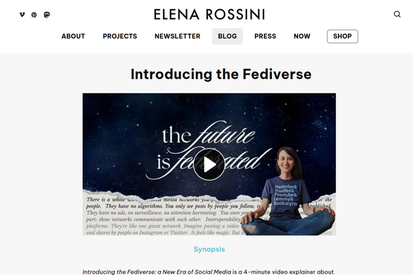 Screenshot of Introducing the Fediverse