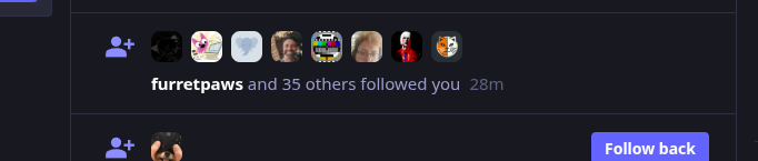 Screenshot shows only 36 people were imported out of the 2,100 followers I had.