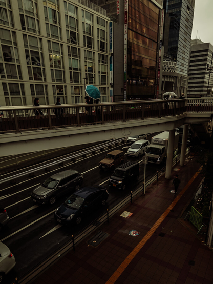Daytime rain in Japan.