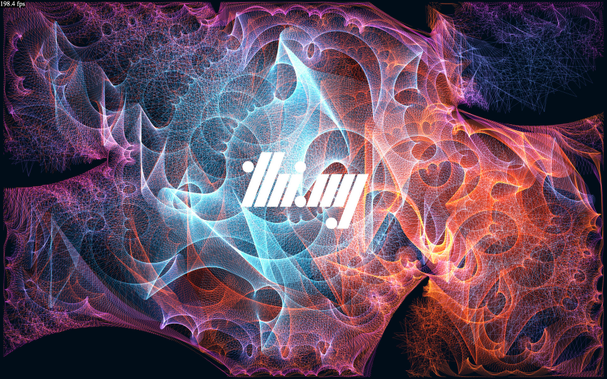 Still image of S-TRACE, an abstract generative realtime animation based on omnidirectional sphere tracing and multiple agents exploring the constantly changing positive & negative spaces