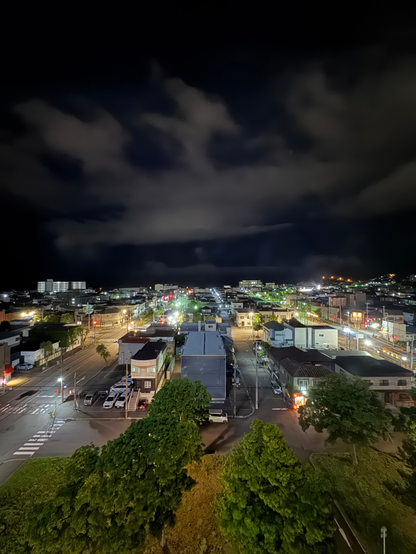 Night photo from Hakodate in southern Hokkaido, Japan - view from hotel window