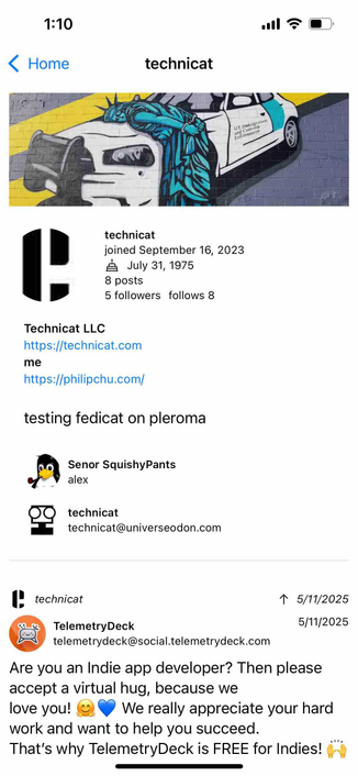 screenshot of a profile listing two featured accounts