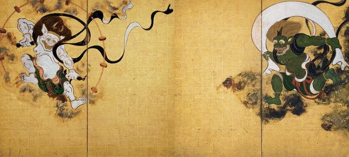 Wind God Fujin (right) and Thunder God Raijin (left) by Tawaraya Sotatsu.