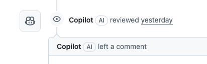 A comment on a Pull Request made by Github Copilot