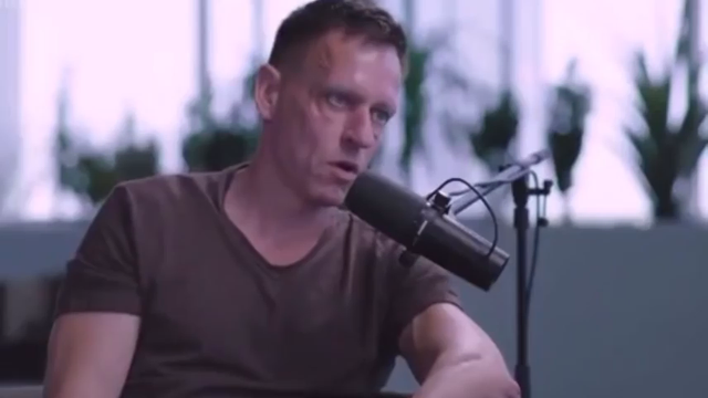 here we see a very powerful man who seeks to see *all* of our personal info, peter thiel, via palantir. interviewer is ross douthat