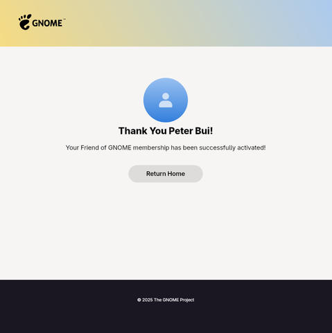Friend of GNOME confirmation