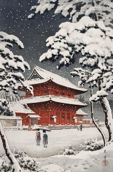 Zojo-ji in #Snow, 1933, Tsuchiya Kōitsu (1870-1949), Hamamatsu, Shizuoka, #Japan.