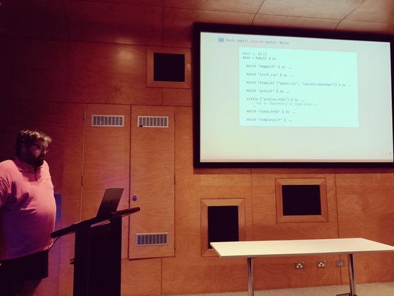 Rob showing Hakyll site code