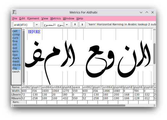 An Arabic phrase written with disjoint letters