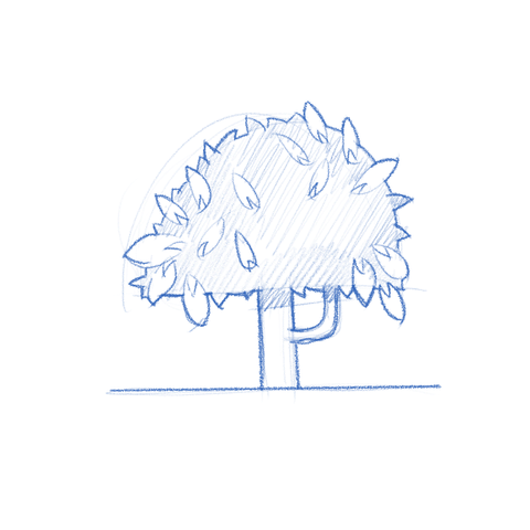GNOME Foundation website sketch. A tree being a very subtle hint at the community.