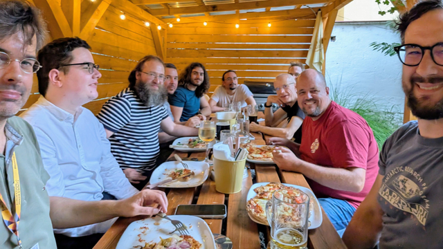People having dinner together