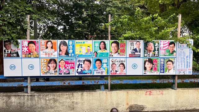 Election poster boards in Osaka