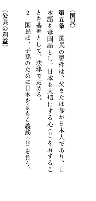 Article 5 of Sanseitō's proposed Constitution, which would strip Japanese citizens of many of their existing rights