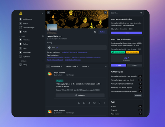 jorge profile with 2 new widgets in the right sidebar