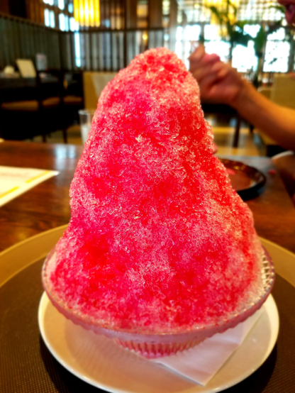 Vivid red kakigori.
