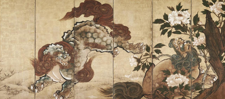 Lions by Yamaguchi Sekkei, 1668, #Japan.