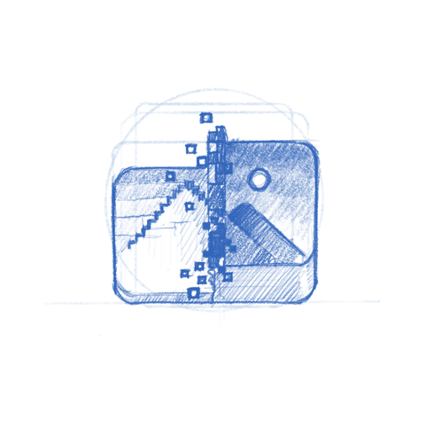 App icon sketch: Constrict, a video compression utility.