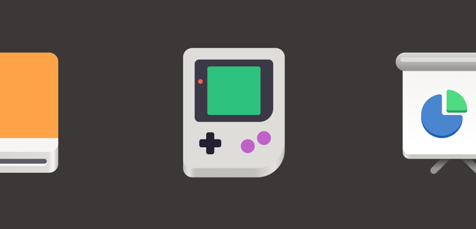 simple vector drawing of a Game Boy.