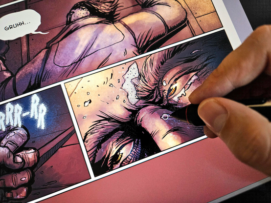Me drawing one of the panels for the Armatus graphic novel