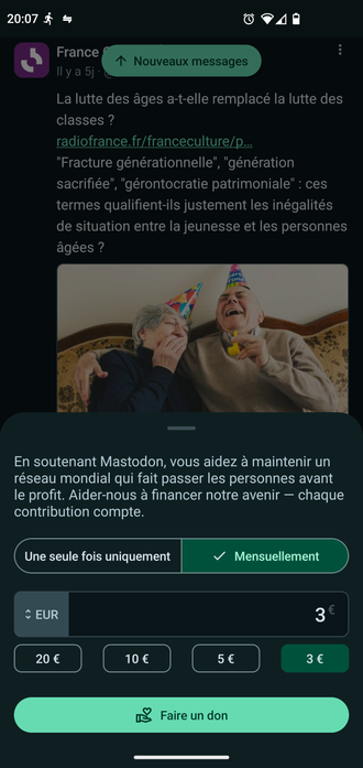 On peut faire un don ponctuel ou mensuel