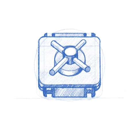 App icon sketch: Constrict video compressor.