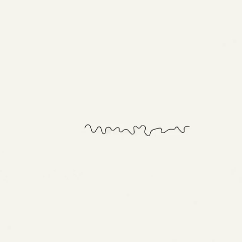 A squiggly black line on white background starts to curl and bend and grows into an intricate pattern in the shape of the Mastodon logo.