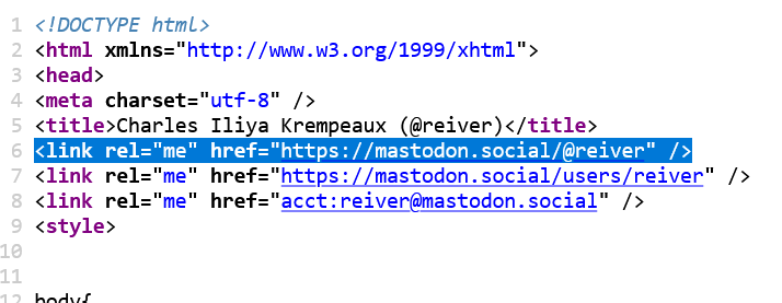 <link rel="me" href="https://mastodon.social/@reiver" />
