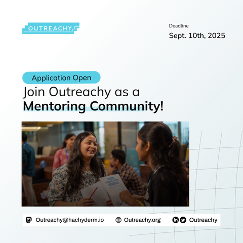 Outreachy welcomes the FOSS mentoring communities to the December 2025 cohort.  
The deadline to sign up as a mentoring community for the December 2025 internship cohort is the 10th of September 2025 at 4:00 pm UTC. 