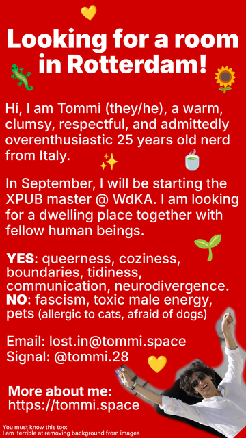 Looking for a Room in Rotterdam! (Graphics with red background)