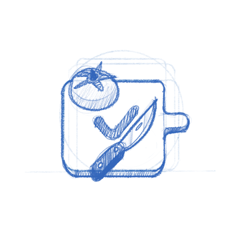 Tomodoro app icon sketch.