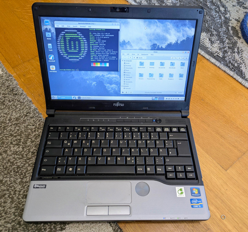 Linux Mint on a Fujitsu S Lifebook from 2012.
