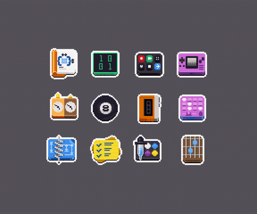 Pixelart variants of the GNOME Circle apps.