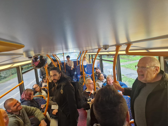 Core team on the bus.
