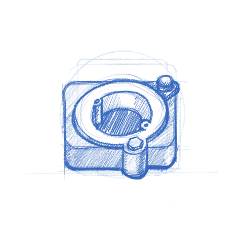 Carburetor app icon sketch.