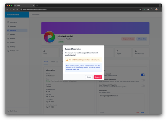 Loops Admin Dashboard
