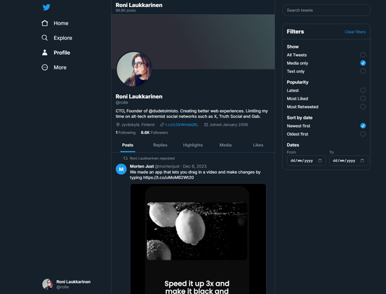 Twitter archive screenshot