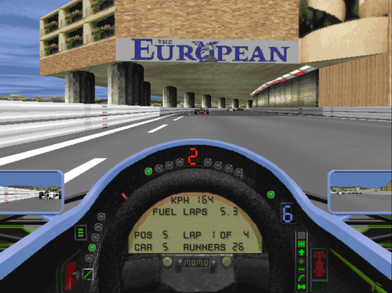 F1 GP2 on DOSBOX (under Linux), racing on Monte Carlo circuit :D