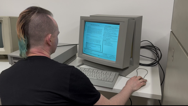 A person with a lisp machine