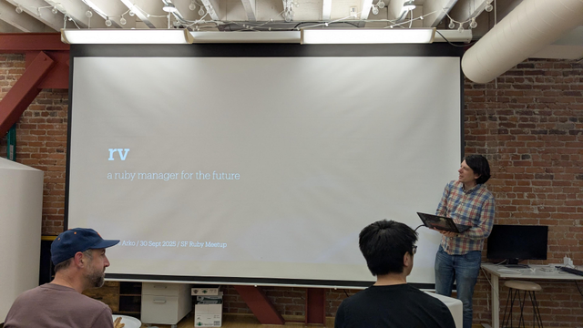 André Arko (Spinel Coop) @indirect@fiasco.social who will be taking about rv, a New Kind of Ruby Management Tool